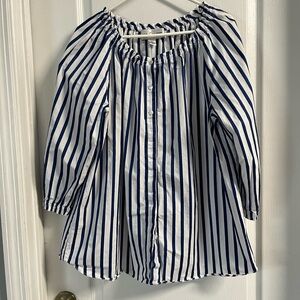 Sara Campbell Blue and White Striped Blouse
